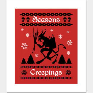 Krampus Ugly Sweater Seasons Creepings Red Posters and Art